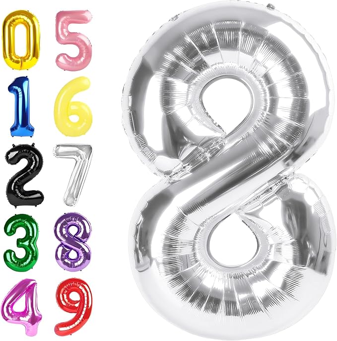 Number Balloons 40 Inch Silver 7 Balloon by Argthjy