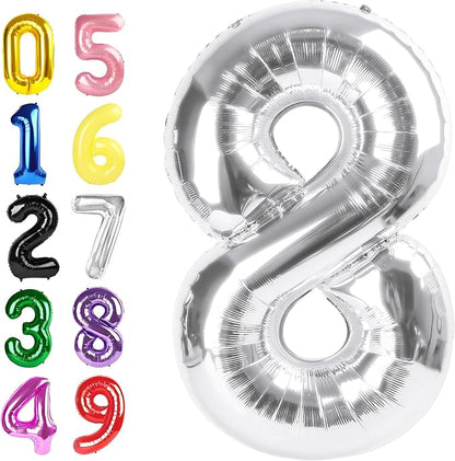 Number Balloons 40 Inch Silver 7 Balloon by Argthjy