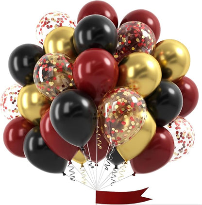 Black Burgundy Gold Balloon by OTLGEUA