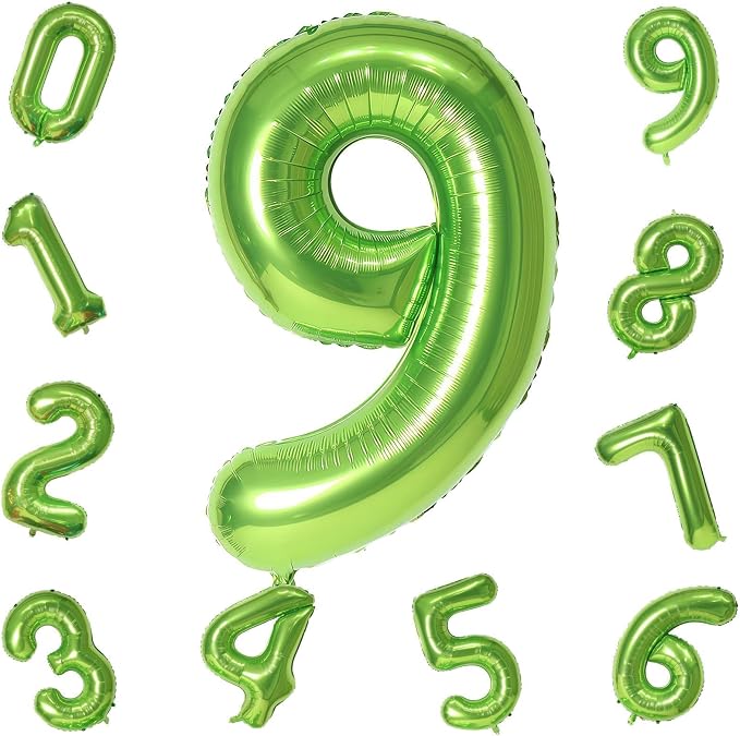 40 Inch Balloon Number 9 Green, Large Foil Number Balloons Set 0-9, Digital 9 - Image 9
