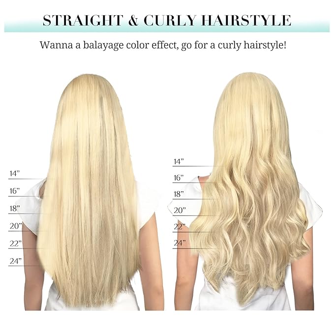 DOORES Clip in Hair Extensions Real Human Hair, Ombre Ash Brown to Platinum Blonde Straight 120g 7pcs 20 Inch Real Hair Extensions Clip in Human Hair Remy Natural Straight Weft