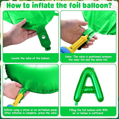 29PC Green Orange Happy Birthday Balloons Banner, 16Inch 3D Aluminum Letter - Image 9
