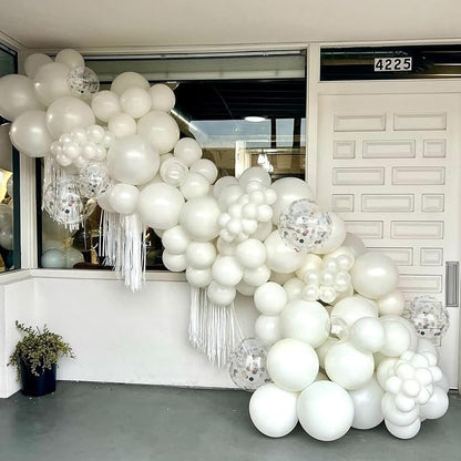 White Balloons, 12 Inch Pearl Pure White Ivory Latex Balloon - Image 3