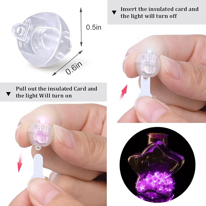 50pcs Pink LED Balloon Light, Mini Tiny Light Round Led Ball Lamp - Image 2
