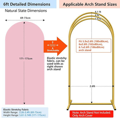Hemmotop Stretchy Arch Backdrop Cover Set, 7.2ft and 6ft | Wrinkle-Free - Image 3