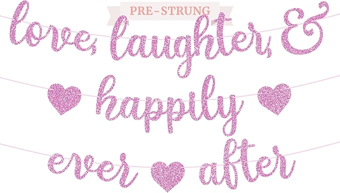 Pre-Strung Love Laughter & Happily Ever After Banner by PerfectOccasion