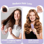Curl Defining Brush, 4-in-1 Curly Hair Brush – Flexible Styling Brushes for Women and Men, Curls Detangling Hairbrush Featuring a Crescent Shape and Ultra-Smooth Bristles for Wet & Dry Hair - Purple