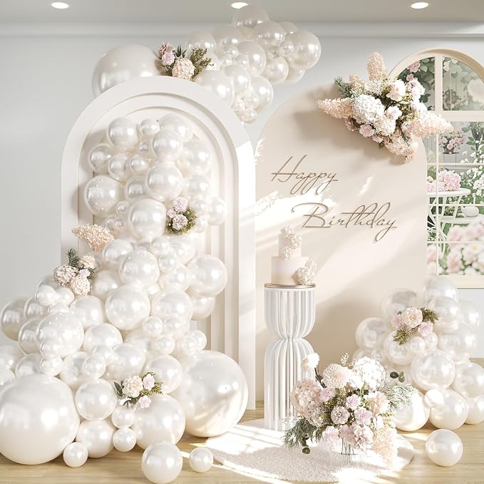 Pearl White Balloon Arch Kit by Unknown