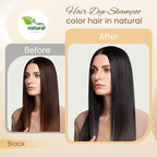 Hair Dye Shampoo 3 in 1, Black Hair Dye for Men & Women, Long Lasting Hair Color for 100% Gray Hair Coverage, Easy to Use, Shampoo for Color Treated Hair Dye 16.9 Fl Oz (Black)