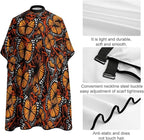 Adults Orange Monarch Butterflies Hair Styling Cape Large, Long Haircut Apron for Hair Cutting Styling, Easy Clean
