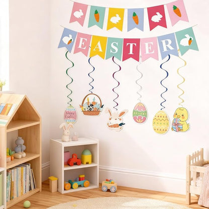 Easter Party Decorations, Easter Banner Spring Bunny Garland Banner - Image 4