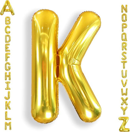 AULE 40 Inch Gold K Balloon Letter Foil A-Z Birthday Big Alphabet | Birthday by AULE