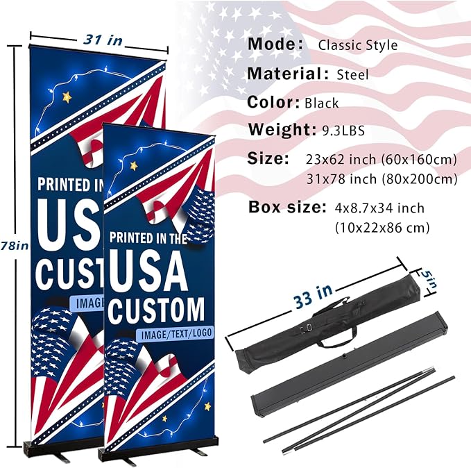 Personalized Custom Black Retractable Banner Aluminum Retractable Roll up - Image 2