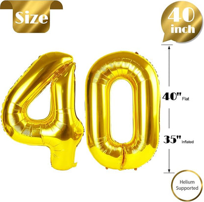 Gold Number 40 Balloon 40 Inch - Image 5