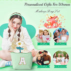 YOOLIFE Cute Makeup Bag for Women Girls - Personalized Teenager Girl Gift Ideas | Initial Make Up Bag | Gifts for Women Friends | Skin Care Bag | Mothers Day Gifts | Tween Girls Trendy Stuff L