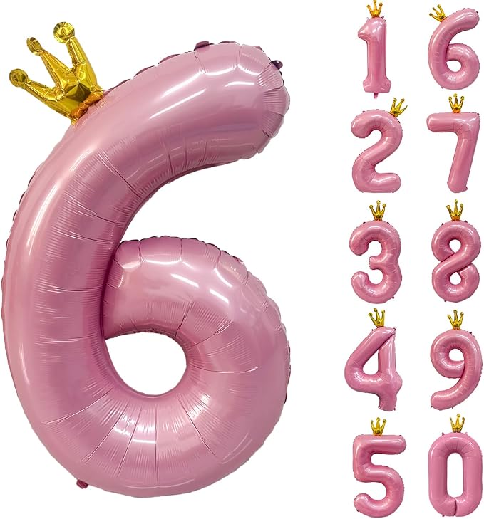 40 inch Pink Number 6 Balloon by Yeodong