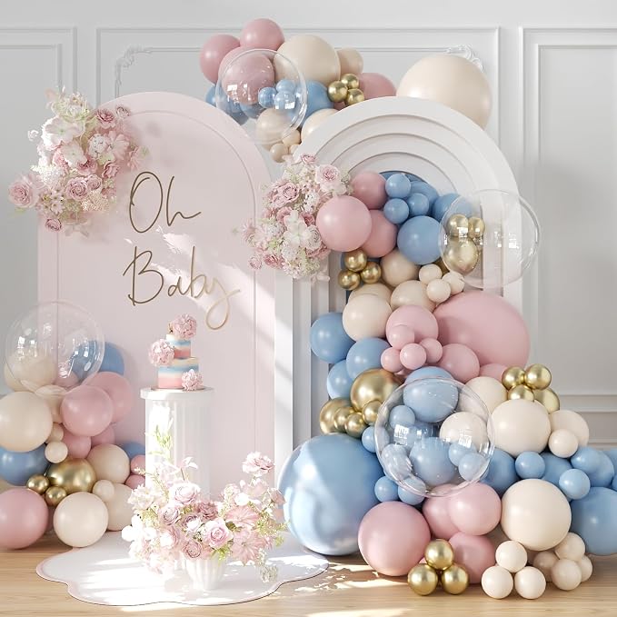 Gender Reveal Balloon Arch Kit for Gender Reveal Baby Shower Decorations | Pink by CROSSFINGERS