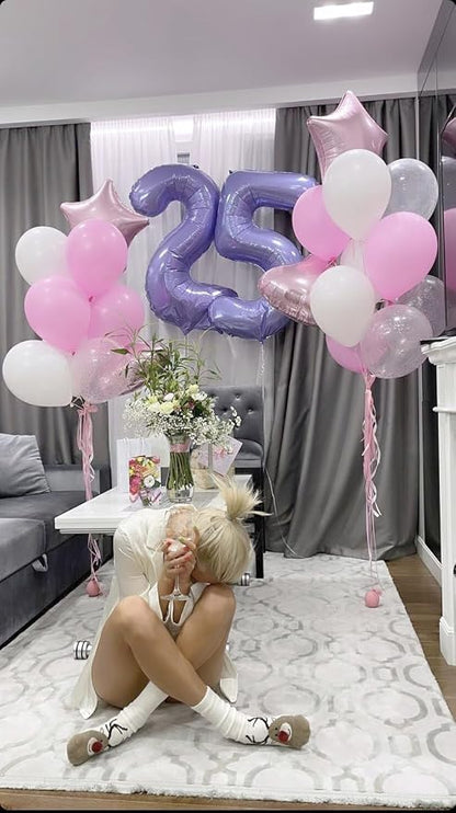 Lilac Number 5 Balloon 40 inch, Lavender Birthday Party Balloons Decorations | - Image 6