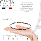 Camila Paris CP3469 French Headband for Women, Handmade Tokyo, Strong Hold Grip Women's Hair Band, Ligth and Very Flexible, No Slip and Durable Styling Girls Hair Accessories, Made in France