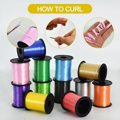 TONIFUL Curling Ribbon-12 Assorted Colors Balloon Curling Ribbons Set-240 Yards - Image 3