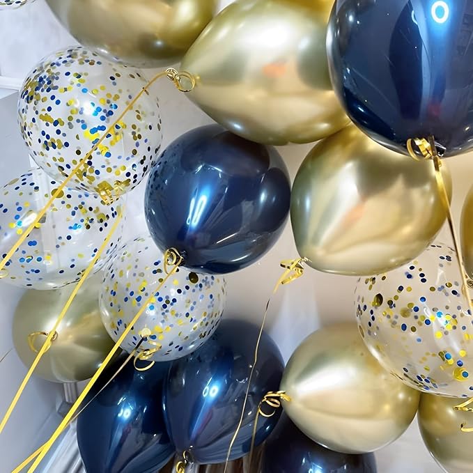 Voircoloria 105pcs Navy Blue Dark Blue Party Latex Balloons, 12inch | - Image 4