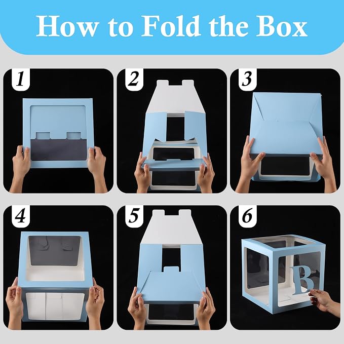 Voircoloria Baby Boxes with Letters, 4 Transparent Balloon Boxes | - Image 7