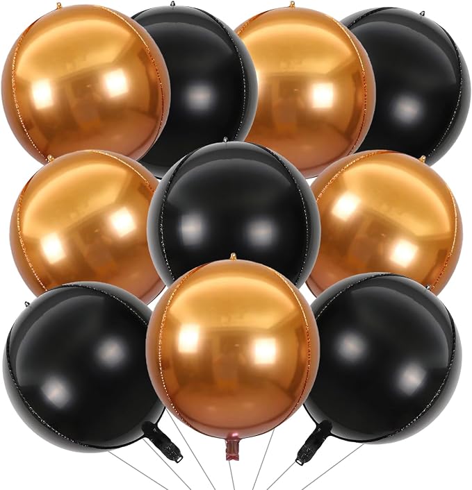 22 Inch Black and Orange Foil Balloons by KALOR