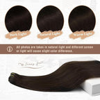 Ve Sunny Real Hair Extensions Clip in Human Hair Dark Brown Remy Hair Extensions for Women Human Hair Clip in Extensions Brazilian Hair Straight 20inch 120g 7pcs