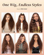 Arabella Chocolate Brown Lace Front Wigs Human Hair 13x6 Deep Wave Lace Front Wigs Human Hair Colored Deep Curly HD Lace Frontal Wigs for Women Pre Plucked with Natural Hairline 24 Inch