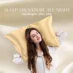 ZIMASILK 100% Pure Mulberry Silk Pillowcase for Hair and Skin Health,Soft and Smooth,Both Sides Premium Grade 6A Silk,600 Thread Count,with Hidden Zipper,1pc(Standard 20''x26'',Champagne)