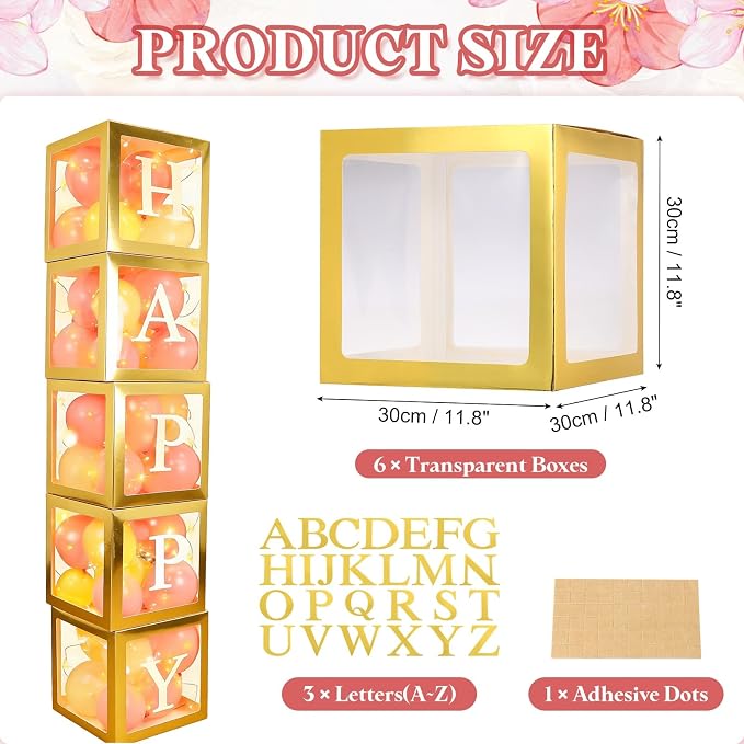 uxcell 5 Pcs Party Balloon Boxes, Transparent Balloon Boxes - Image 2