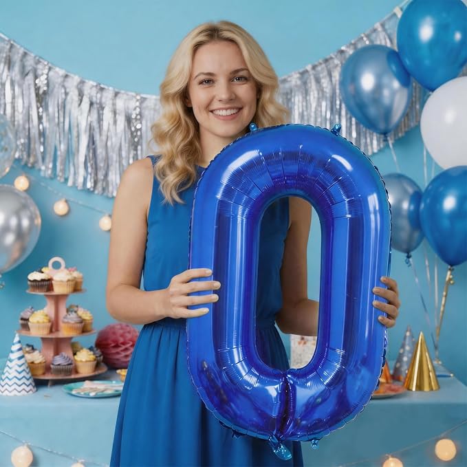 Number Balloons Navy Blue Balloons - Image 7