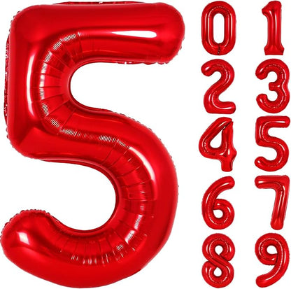 Number Balloons Red Party Balloon by United-UnicornsParty