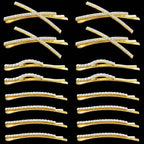 16 Pieces Rhinestone Bobby Pins, Fancy Metal Hair Clips, Crystal Shiny Barrettes, I S X Shaped Diamond Hair Accessories for Women Girls Wedding Prom Party (Gold)