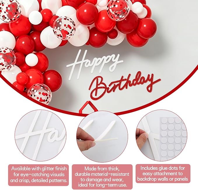 TONIFUL Happy Birthday Sign for Backdrop - Image 2