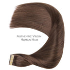 WENNALIFE Tape in Hair Extensions Human Hair, 20pcs 60g 26 inch Chocolate Brown Remy Hair Extensions Straight Human Hair Tape in Extensions Skin Weft Tape Extensions Human Hair