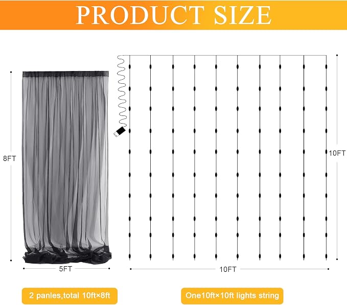 Fomcet Tulle Backdrop Curtains - Image 2