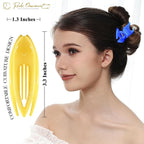 RC ROCHE 6 Pcs Flat Hair Clips Big Claw for Thick Hair French Duckbill Women No Slip Side Slide Curved Alligator Concord Strong Grip Hold Volume Lay Down Clamp, Small Rainbow Multicolor