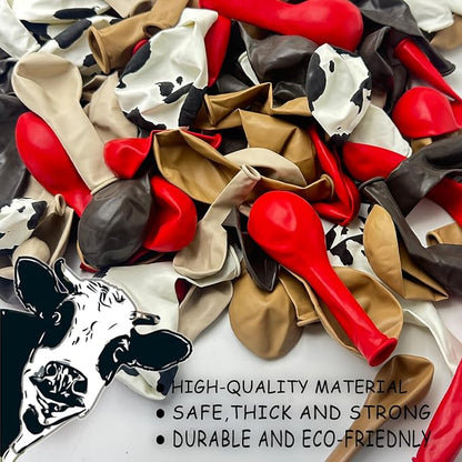 153 Pcs Red Brown Cow Balloon Arch Garland Kit – Red, Sand White, and Cow Print - Image 3