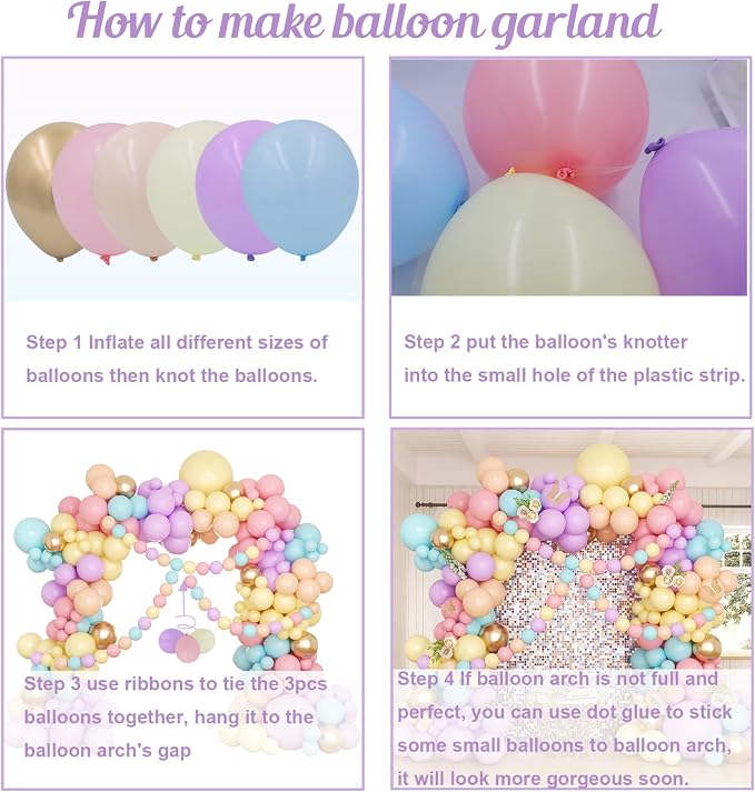 Pastel Balloon Garland Arch Kit - Image 3