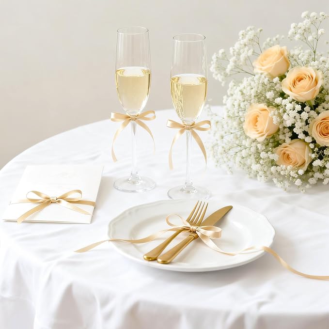 KINGLAKE Champagne Gold Satin Ribbon - Image 6