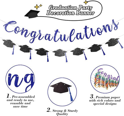 Pre-Strung Congratulations Banner Glitter Congratulations Banner - Image 2