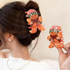 Christmas Hair Clips Gingerbread Man Hair Claw Clips Cute Snowflake Candy Cane Christmas Hair Barrettes Gingerbread Man Claw Clip with Green Hat Scarf Design Winter Xmas New Year Hair Accessories