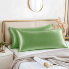 BEDELITE Satin Body Pillow Cover 2 Pack, Super Soft and Cooling Body Pillow Pillowcase for Hair and Skin, Breathable Silky Full Long Pillowcase Cover(20"x54", Sage Green)