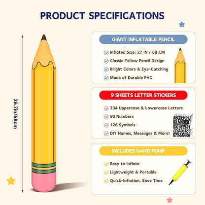 GLEAVI 12 Pcs Inflatable Pencil Balloon Set - Image 8