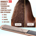 NITION Ceramic Tourmaline Hair Straighteners LCD Flat Iron MCH 10s Fast Heating Up. 1" Smooth 3D Floating Plate Healthy Straightening Tools. Travel Pouch Bag. Dual Voltage. Luxury Gift Box