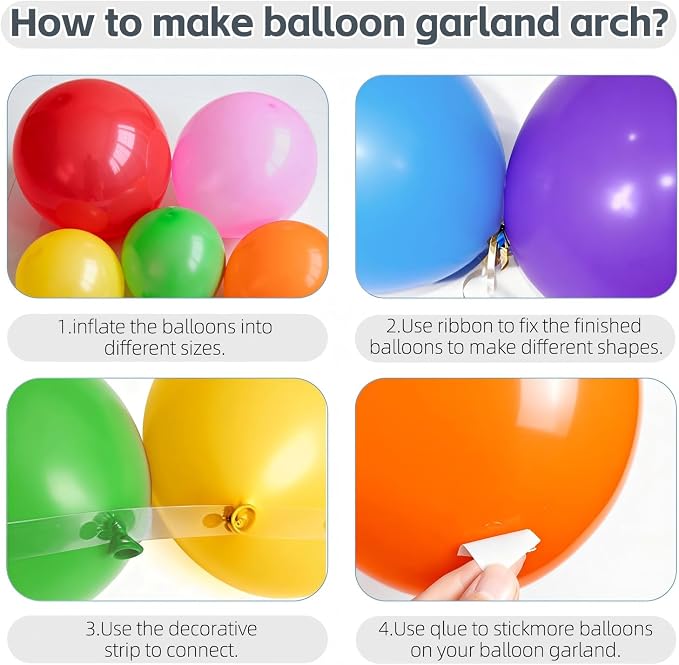 Rainbow Balloons Arch Kit - Image 3