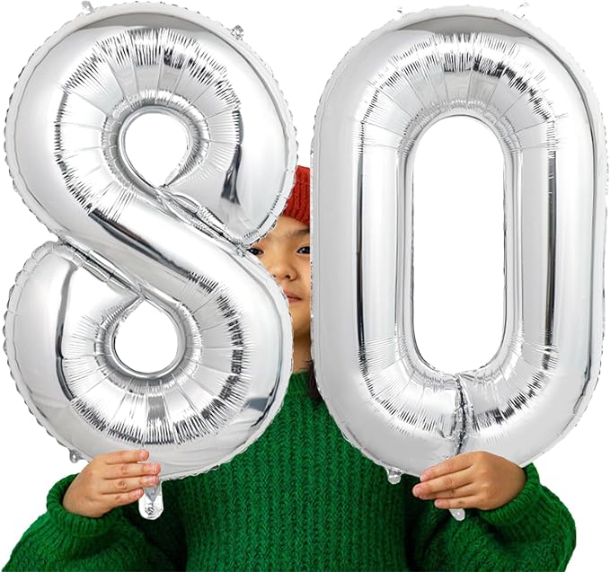 Number Balloons Silver Party Balloon - Image 3