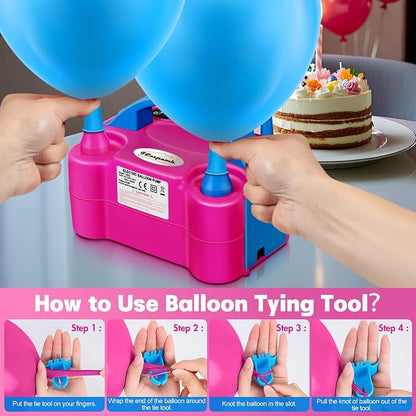 FLSEPAMB Balloon Pump, Electric Balloon Pump, Portable Dual Nozzles Electric - Image 5