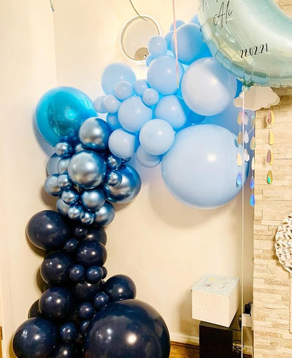 Navy Blue Silver Balloons Set - Image 5